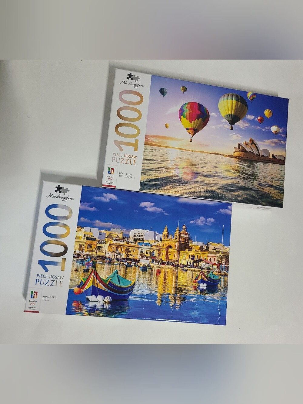 Mindbogglers 1000-Piece Jigsaw Puzzles - Hot Air Balloons & Colorful Harbor